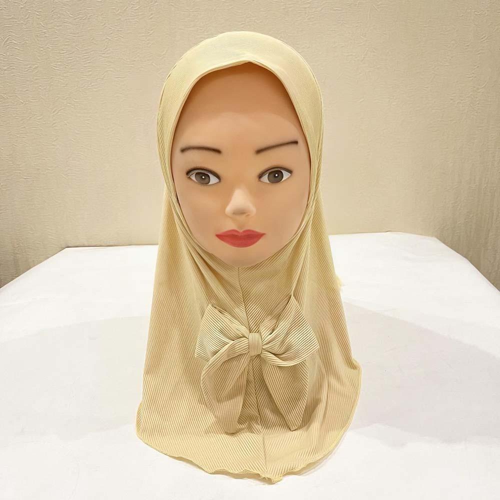 Pre-Stitched Design Kids Instant Hijab Breathable Ethnic Style Turban Traveling Abroad Essentials