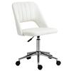 Height-Adjustable Desk Chair with Casters, 360 degrees Rotatable, Scallop Shape, Foam, 49 x 60 x 79-91 cm, Cream White
