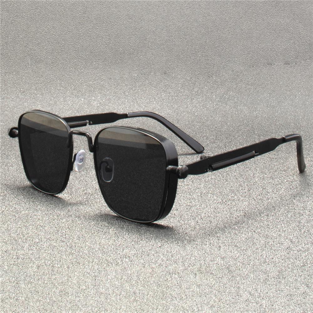 2PCS ZXWLYXGX Metal Steampunk Sunglasses Men Women Fashion Glasses Brand Designer Retro Vintage Sunglasses