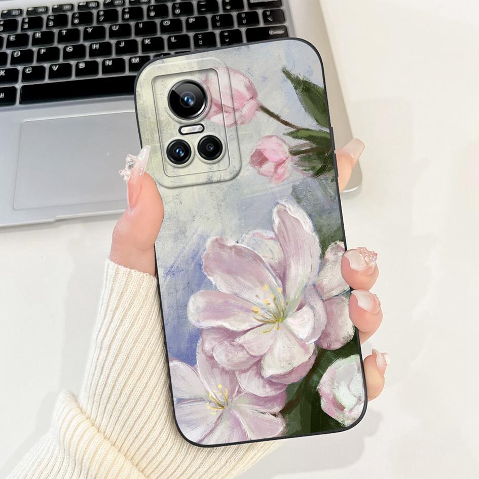 Чехол для Realme GT Neo 3 RMX3561 RMX3560 Ударопрочный Чехол Модный Тюльпан Мягкий Силикон Матовый Чехлы для Телефона Для Realme GT Neo3 Coque