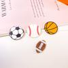 Двусторонние акриловые серьги с рельефными дизайнами футбола, баскетбола и регби для изготовления украшений своими руками.