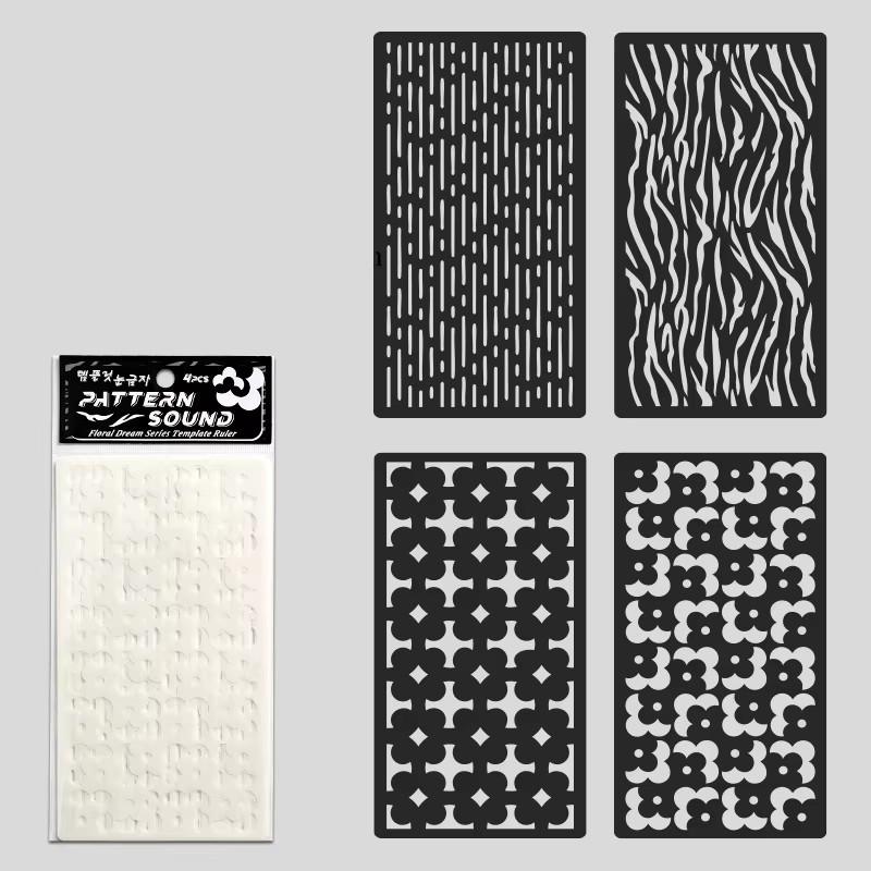 Набор из 4 шаблонов трафаретов с цветочным узором, полые, для рисования, для распыления краски, раскрашивания, рукописных плакатов, поделок, журнала