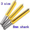 8mm Shank Carbide Extra Long Straight Router Bit Woodworking Cutter 3 Sizes