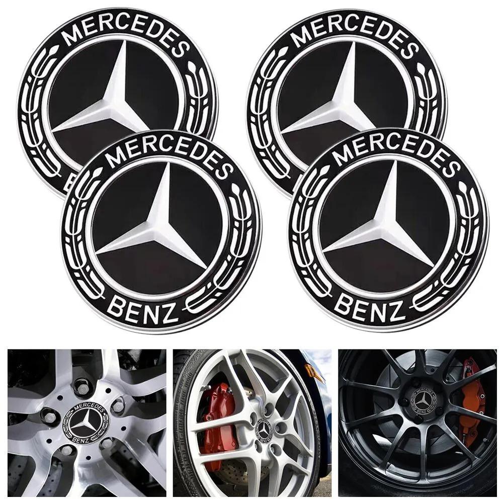 4pcs 75mm Car Wheel Center Hub Cap Badge Cover Mercedes Benz Amg A C GLC GLA W205 W204 W203 W212 W211 W213 W210 W164 A1714000025 CN1