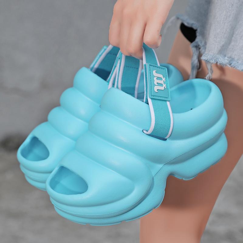 Летние женские сандалии, женские сабо на толстой подошве, мягкая обувь на сухой танкетке из ЭВА, пляжные сандалии, домашние тапочки, размеры 35–41