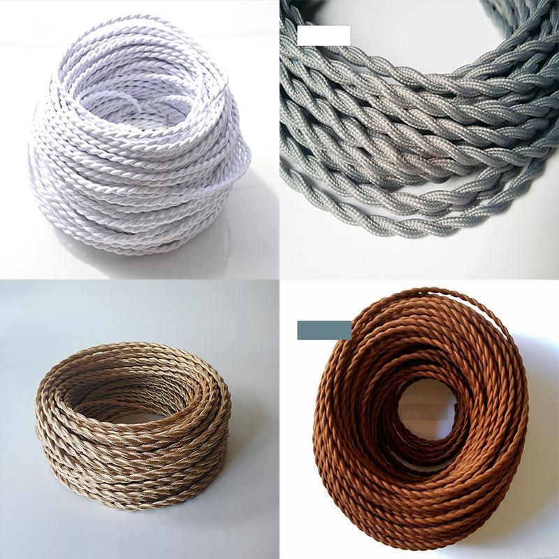 0,75 мм*2 жильный электрический медный провод винтажный витой тканевый кабель плетеный 2 шнура текстильный кабель подвесной светильник шнур Эдисона освещение