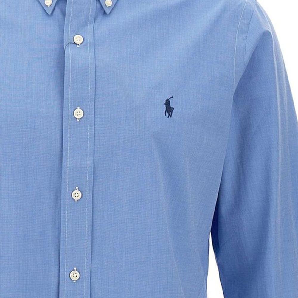 Polo Ralph Lauren Рубашка с длинным рукавом и пуговицами с логотипом Мужские рубашки Синий 710928255-003