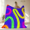 Colorful Vectors Throw Soft Flannel AC Blanket Lightweight Summer Nap Throw Cozy  Blanket for Sofa Bed Travel Home