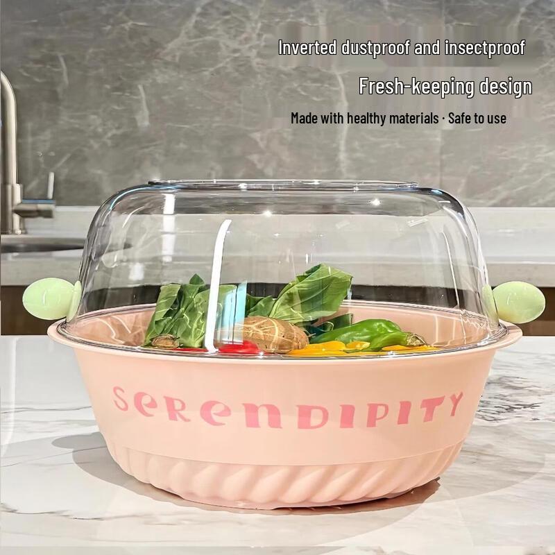 Double-Layer Kitchen Drain Basket with Fruit Plate