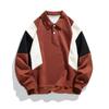 Spring and Autumn New Men's Korean Style Lapel Color-blocked Long-sleeved Polo Shirts Trendy Couple Versatile Sweatshirts