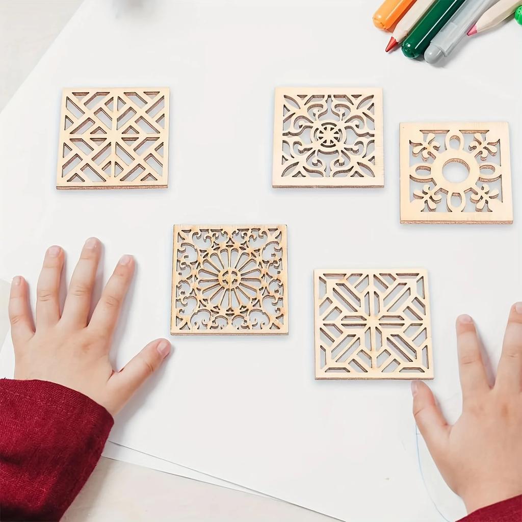 20 шт. Деревянные поделки Деревянные формы для поделок Цветочные ломтики Необработанные деревянные диски Деревянные детали для поделок Украшения Щепа