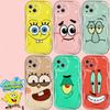 Милый 3D Волна Губки Боба Чехол Для IPhone 16 15 14 13 12 11 Pro Max Mini X XR XSMAX 8 7 6S Plus Мягкая Силиконовая Крышка