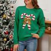 Christmas Candy Cane Bow Sequined Women's Knitwear Autumn/Winter Fashion O-Neck Long-Sleeved Knit Jumper