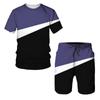 Fashion Brief Style Summer Tracksuits Leisure O-neck Short Sleeve Tees Set Unisex Outdoor Sports Top Shorts 2 Piece Outfit Sets