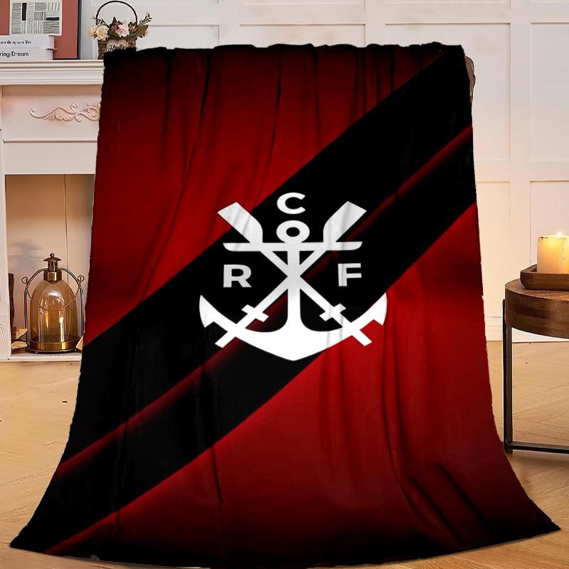 1PC Football Club Emblem Flannel Blanket Gift, Suitable for Both Men And Women, Soft Ideal for Beds And Sofa, Birthday Or Christmas Gift