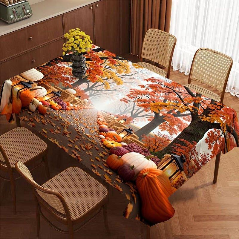 Autumn Harvest Rectangle Table Cloth for Tables Decor Home Dinner Reusable Tablecloth for Wedding Party Thanksgiving Decorations