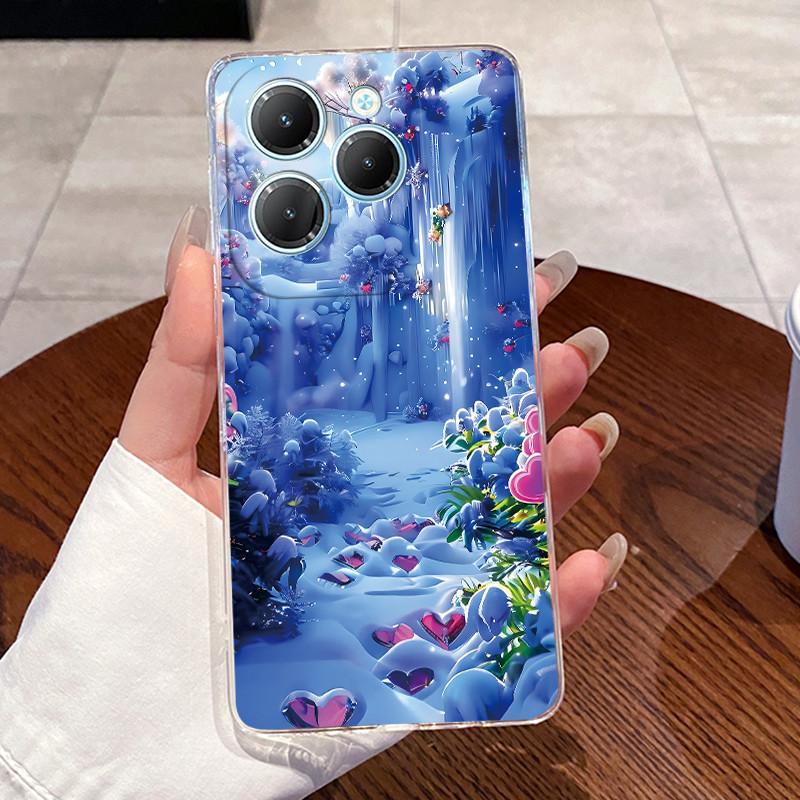 Чехол для Infinix Hot 40 Pro X6837 Эстетичный Милый Кот Чехол Мягкий ТПУ Бампер Infinix Hot40Pro 40i Прозрачная Силиконовая Задняя Крышка