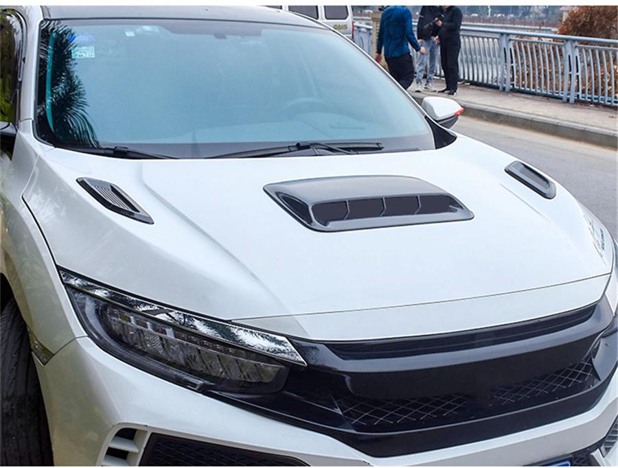 3 шт. Глянцевый черный АБС-пластик Автомобильный воздухозаборник Капот Совок Вентиляционное отверстие Крышка капота Универсальный