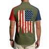 Men's Independence Day Printed Collared Top Men's Casual Sports Short-Sleeve Shirt