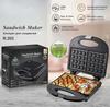110V 220V Mini Waffle Maker Sandwich Machine Non-Stick Double Sided Heating for Breakfast Toaster Appliance