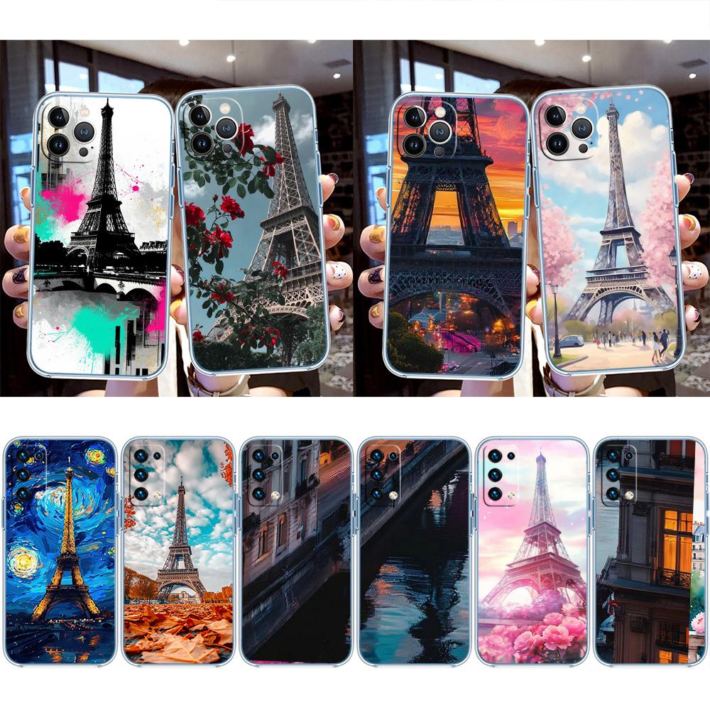 RE49 Париж Эйфелева башня Прозрачный чехол для телефона для Motorola Moto G7 G8 G9 G84 G85 G73 G24 G15 Z2 Play Power Plus