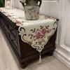Modern Embroidered Floral Tablecloth - Polyester, Hollow Design for Dining & TV Cabinets