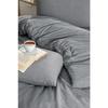 White Square Anthracite Single Duvet Cover Set With Rubber Sheet And 1 Pillow Case
