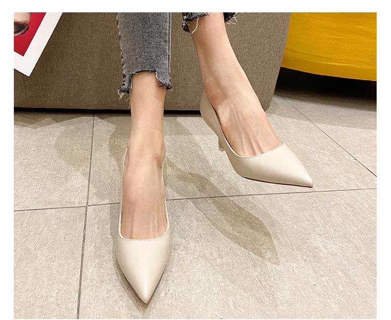 Женские туфли на шпильке на высоком каблуке весна-лето 2024 — простые и элегантные для поездок на работу и на выход, популярный стиль в Интернете