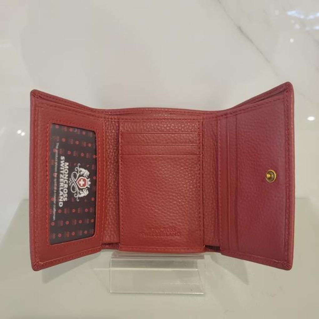 moncross REAW19128 Women's Stitched 3-Piece Cowhide Bifold Wallet
