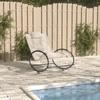 Day and Night - Day and Night Lounger with Steel Pillow and Cream Textilene