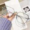 Fashion Large Frame Myopia  Glasses Men Women Blue Light Blocking Eyewear Anti Eyestrain Hd Vision Prescription Lens-1.25-2.25