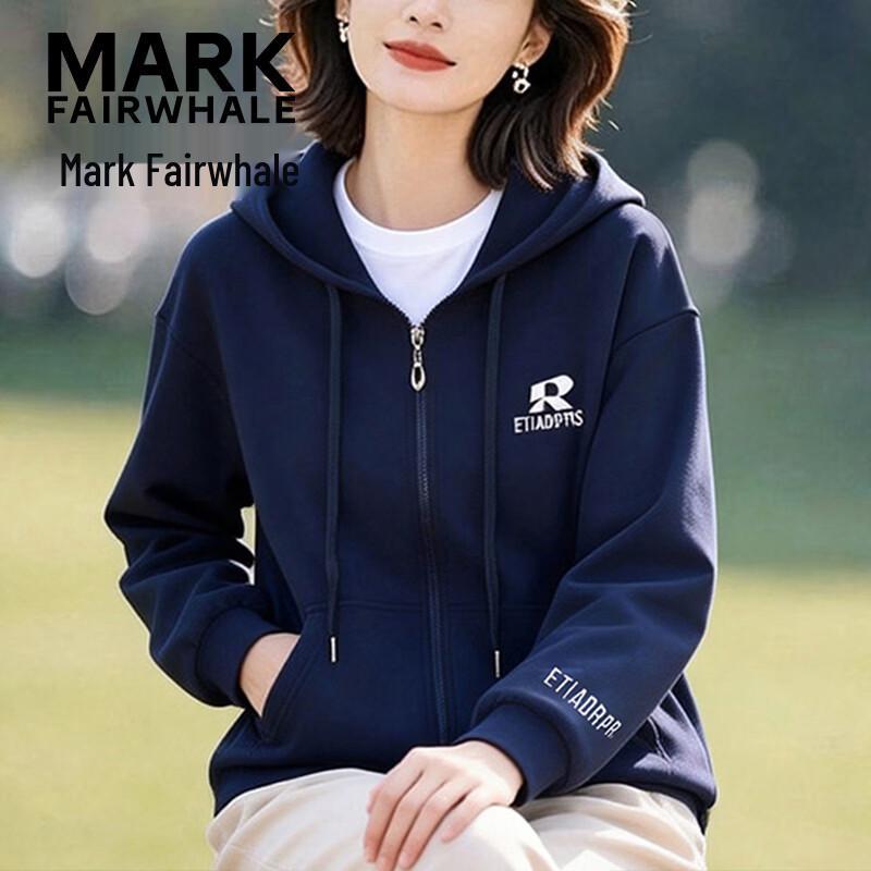 MARK FAIRWHALE Women's Hooded Zip-Up Casual Sweatshirt Jacket