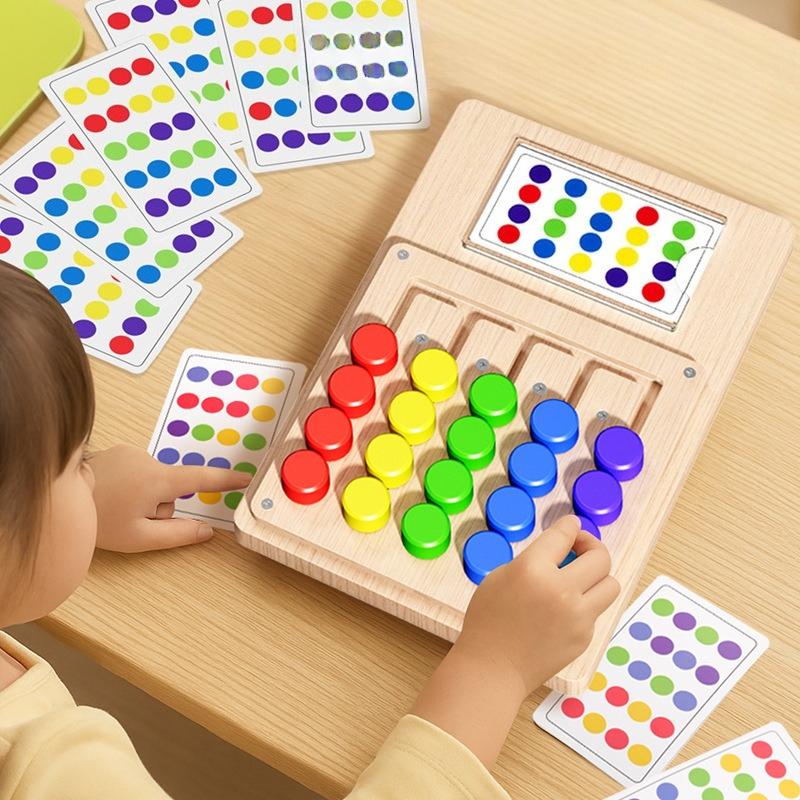 Ce Cpc Children'S Double-Sided Four-Color Walking Game, Logical Thinking Training, Kindergarten Early Education Puzzle Wooden Play