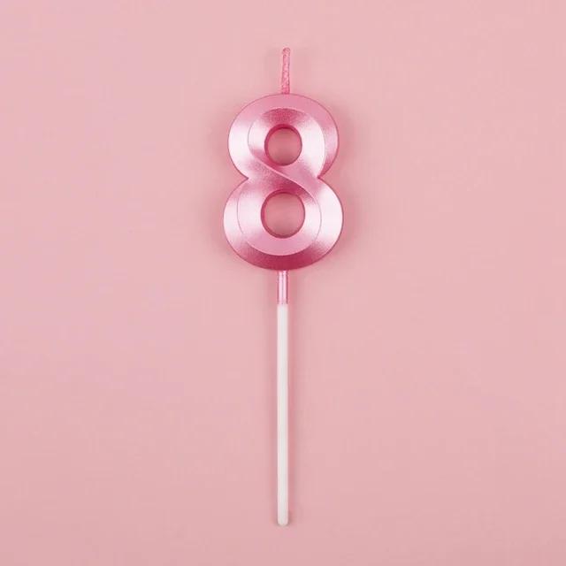 1pc Birthday Cake Topper Candles Blue Pink Birthday Digital Candle Memorial Day Party Cake Decor For Girl Boys Cake Accessories