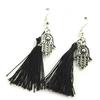 [M8144] - Silver Black 'Fatma' Designer Earrings