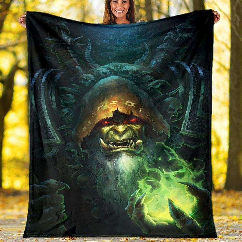 World of Warcraft characters2 printed throw blanket—lightweight,soft,warm;versatile blanket for all seasons—perfect as &air-conditioning throw,nap bla