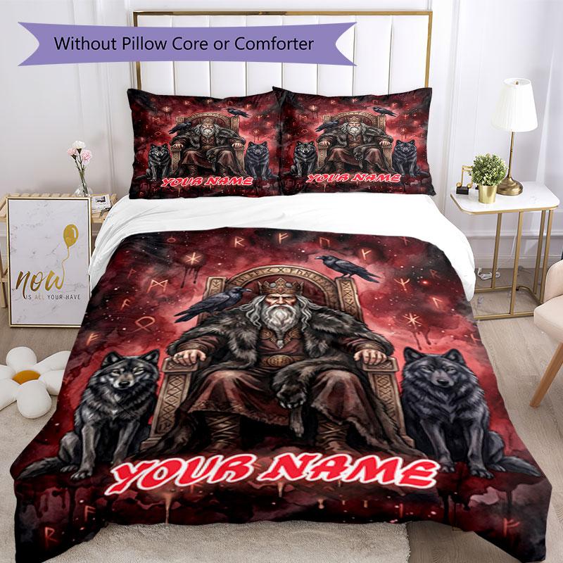 3PC Custom Name Warrior Throne" Bedding Set Duvet Cover Closure Includes 1 Duvet Cover & 2 Pillowcases for Bedroom