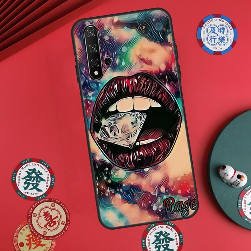 Чехол для Huawei Nova Y73 Y72 Y90 Y70 Y60 Y91 Y61 12s 12i 11i 8i 9 10 SE P40 Lite P60 P30 Pro Сексуальные Губы ПОЦЕЛУЙ