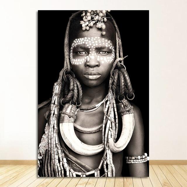 Украшение дома, черно-белая картина на холсте для гостиной, настенные картины Quadro Cuadros, африканские женские и мужские настенные художественные портреты