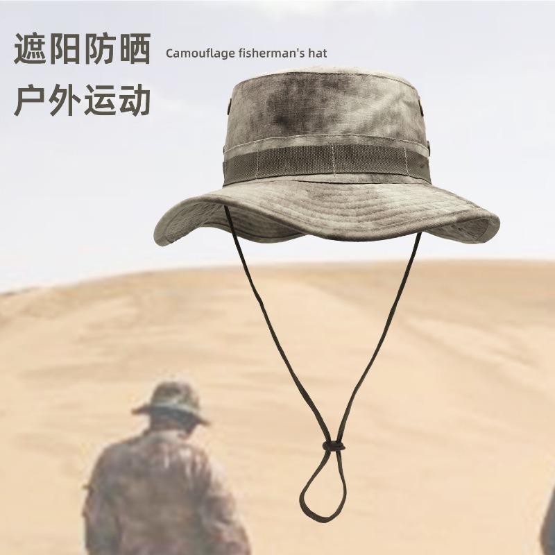 Adventure Sunscreen Camping Bucket Hat Outdoor Jungle Camouflage Visor Round Edge Fishing Hat Summer New