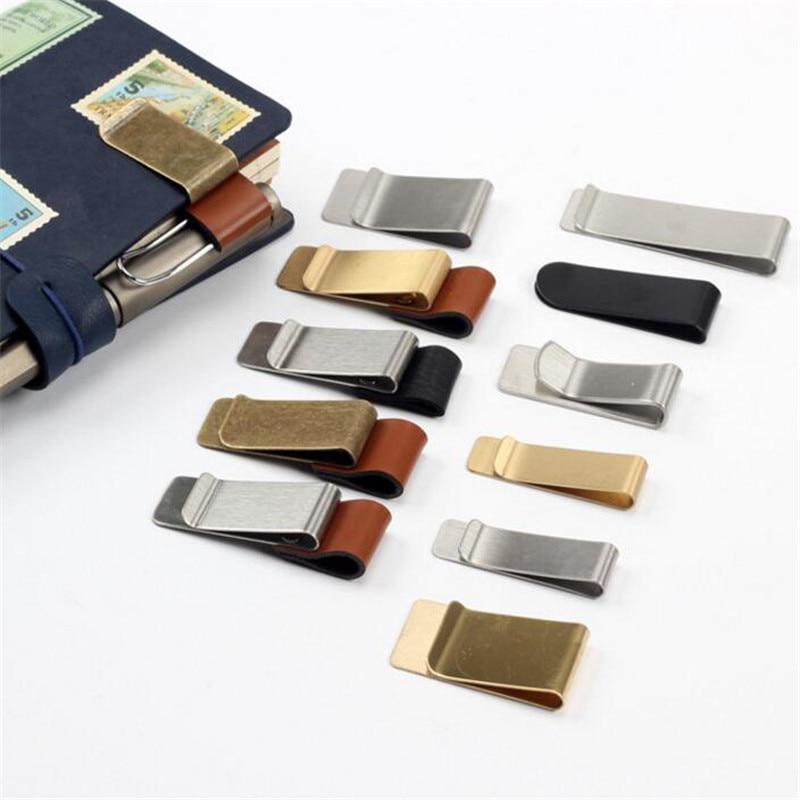 1pcs Metal Leather Pen Clip Pen Holder For Student Kids Notebook Diary School Office Accessories
