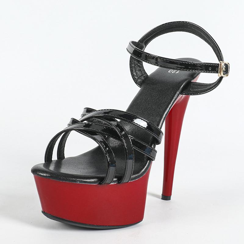 Liyke летние модные женские сексуальные босоножки с пряжкой на ремешке 15 см с узким ремешком на платформе с открытым носком на высоком каблуке для вечеринки, свадьбы, банкета