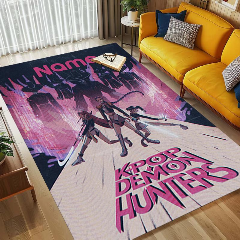 Personalized Name Fantasy Heroes Living Room Non-Slip Area Rug Soft Carpet for Bedroom Playroom Sofa Office Home Decor Doormat