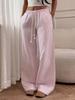 Летние женские брюки в полоску с широкими штанинами и завязками - Повседневные и универсальные