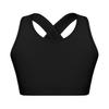 Kids Girls Dance Top Sport Cropped Top Vests Shoulder Straps Sleeveless Keyhole Back Shockproof Running Gym Yoga Sports Bra Top