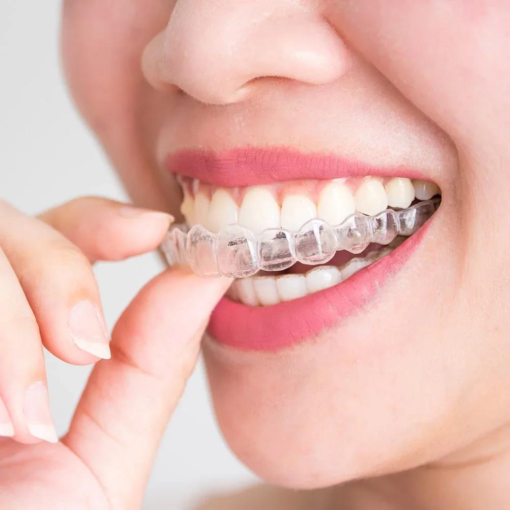 12-2pcs Mouth Guard EVA Teeth Protector Silicone Tooth Orthodontic Braces Transparen Reusable Teeth Whitening Tray Retainer Tool 3