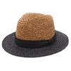 Summer Handmade Raffia Grass Patchwork Color Big Head Size Lady Fedoras Cap Men Women Panama Jazz Hat