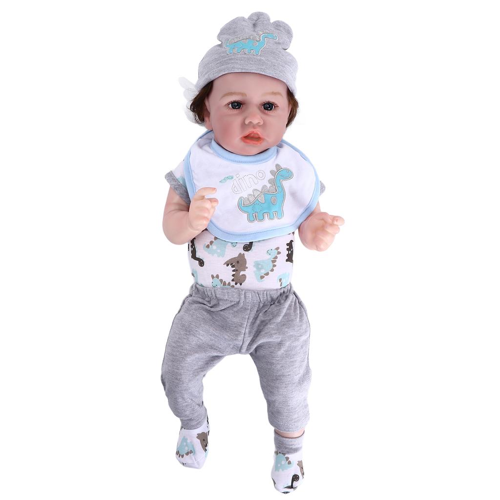 Reborn Infant Doll 22 Inch Vinyl Lifelike Newborn Baby Doll with Pacifier Toy Gift Decoration for