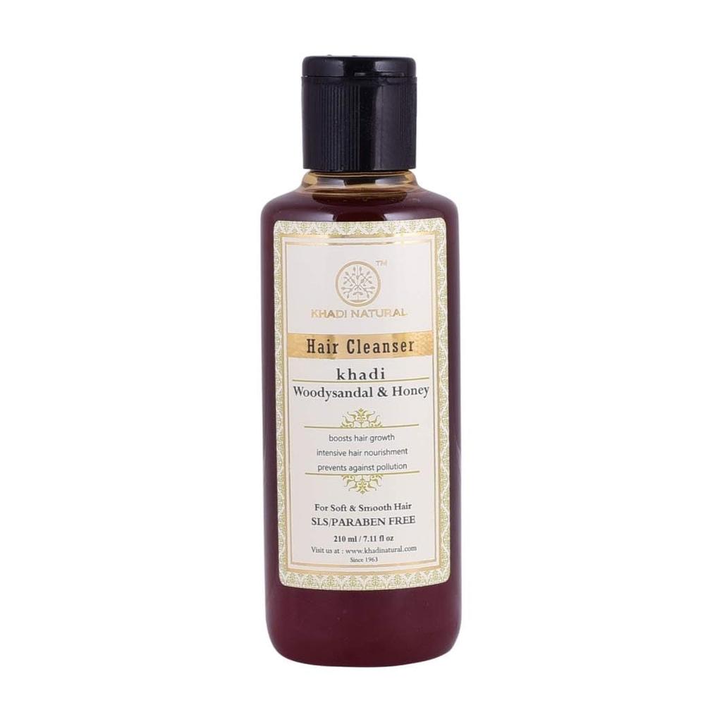 KHADI NATURAL Шелковистый Шампунь для Волос с Сандалом и Медом Без SLS и Парабенов 210 мл Упаковка 1 шт Для Гладких Волос