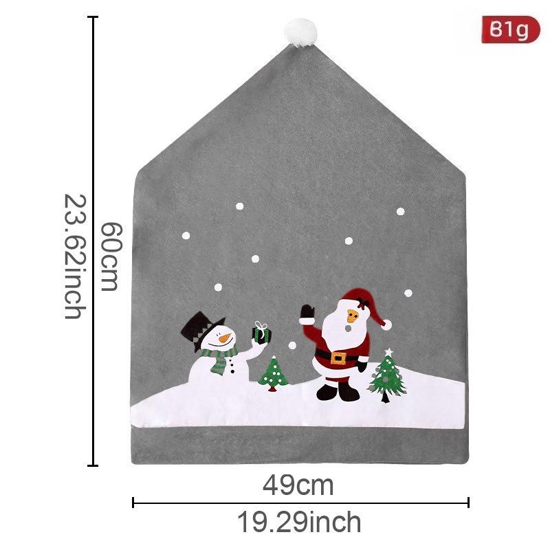 Рождественские чехлы на стулья - Мультяшный принт 'Лес Снежинок', Европейский стиль, Декор на Рождество для обеденного стола, Аксессуары для стульев